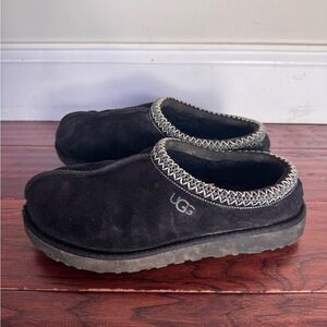 UGG Tasman II Men’s Black Suede Sheepskin Slipper Size 10 Braid Trim